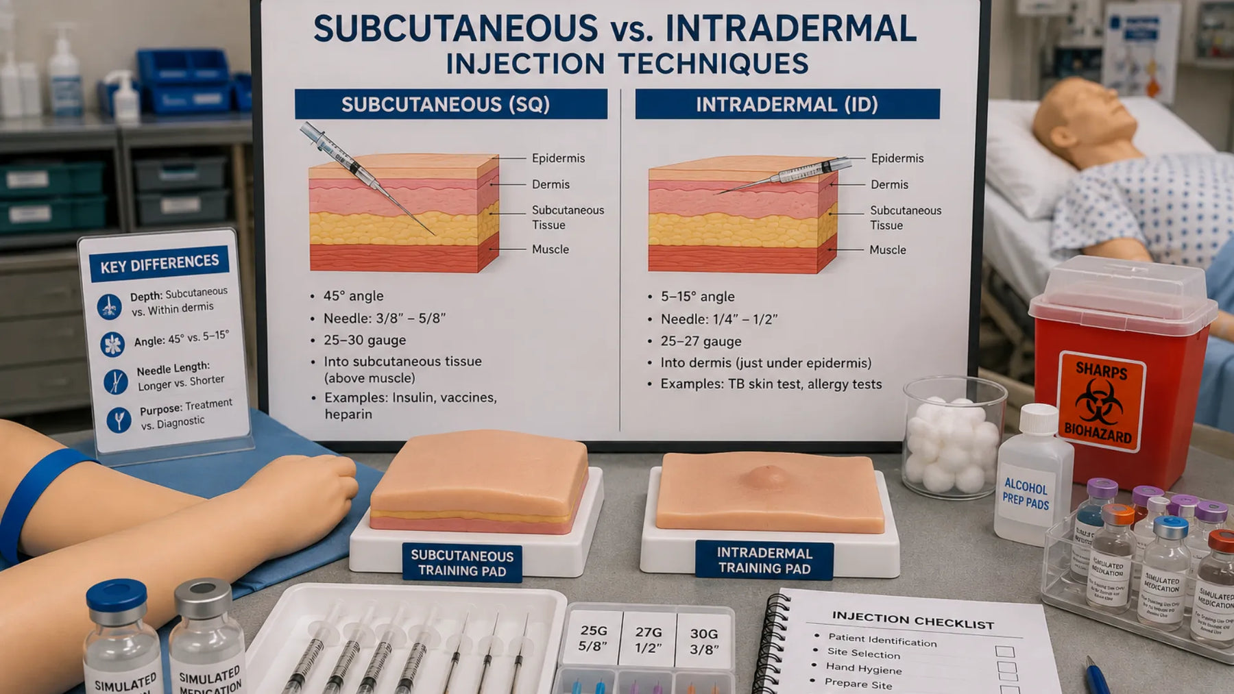 Subcutaneous vs. Intradermal Injection Technique: How to Teach the Difference in a Simulation Lab