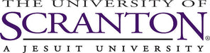 A purple logo displays "THE UNIVERSITY OF SCRANTON" above a thin black line and "A JESUIT UNIVERSITY" below.