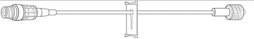 A long, thin, tube-like device extends horizontally, connecting two cylindrical ends; a central, vertical, rectangular piece is attached to the tube.