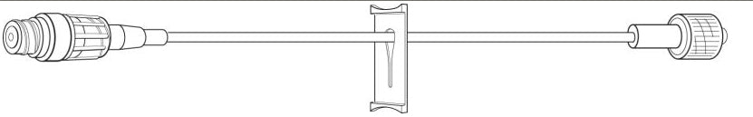 A long, thin, tube-like device extends horizontally, connecting two cylindrical ends; a central, vertical, rectangular piece is attached to the tube.