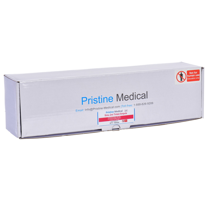 Box of Pristine Medical's 2ml ampoules for educational training