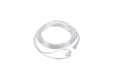 A thin, translucent tube is coiled on a white background. One end has a small connector.