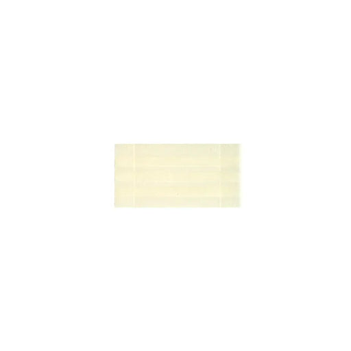 A pale yellow rectangular adhesive strip sits on a white background.
