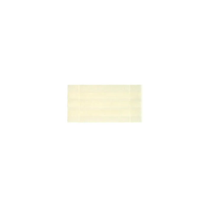 A pale yellow rectangular adhesive strip sits on a white background.