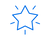 A blue, roughly star-shaped gear with a central hole sits against a black background.