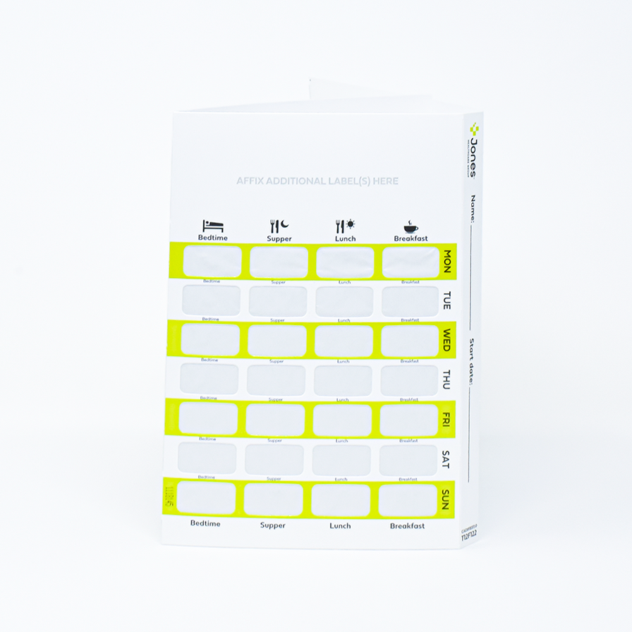 7-Day Tri-Fold Adherence Card — Pristine Medical