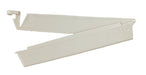 A pale off-white plastic clip is designed to fasten; it appears to be for some type of fastening or securing application.