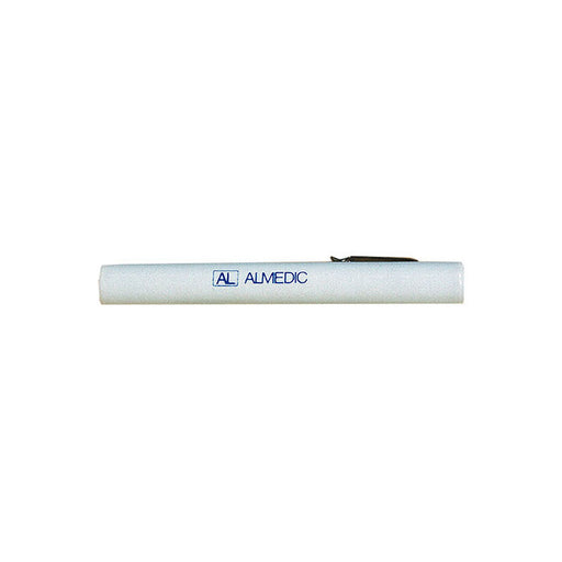 A white pen rests on a plain white background. The pen has some barely visible, light gray text that appears to read "BC 40828".