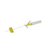 A yellow BD Saf-T-Intima IV Catheter Safety System, Y Adapter, 24G x 0.75"
