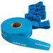 A roll of bright blue Cardinal Health therapeutic bands lies next to several pre-cut bands. They are displayed on a white background.