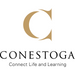 A stylized golden "C" represents Conestoga, which is positioned above the words "Connect Life and Learning" on a white background.
