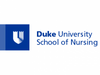 A blue square logo, featuring a stylized "U," displays the text "Duke University School of Nursing."