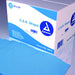 A cardboard box containing light blue C.S.R. Wraps sits on a surface. The box displays the Dynarex logo and reorder number 4412. Several wraps are shown outside the box. "1K Wraps 12”x12”" is printed on the box.