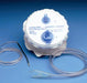 A cylindrical medical device with tubing sits on a blue background. The device appears to be a suction canister, possibly for medical drainage.