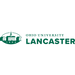 A stylized campus building is presented beside the text "OHIO UNIVERSITY LANCASTER" in dark teal on a black background.