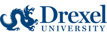 A stylized blue dragon is posed against a white background, next to the text "Drexel UNIVERSITY".