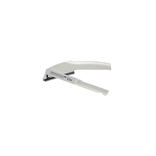 A white Proximate Plus MD 35R surgical stapler lies open on a white background.