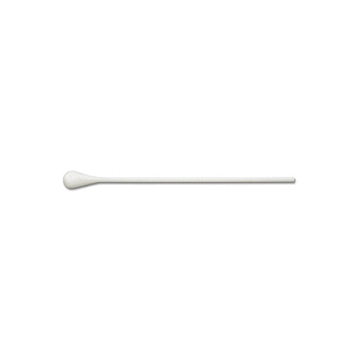A long cotton swab rests horizontally against a white background.