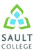 A stylized three-leaf clover logo, featuring light-blue and green shapes, sits beneath the text “SAULT COLLEGE” on a white background.
