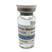A small vial containing a clear liquid sits on a surface. The label reads "Pristine Medical," "Mu-70/30," "100U per ml," "EDUCATIONAL USE ONLY," "FOR USE ON HUMANS OR ANIMALS," "Sterile Water," and "U-100".