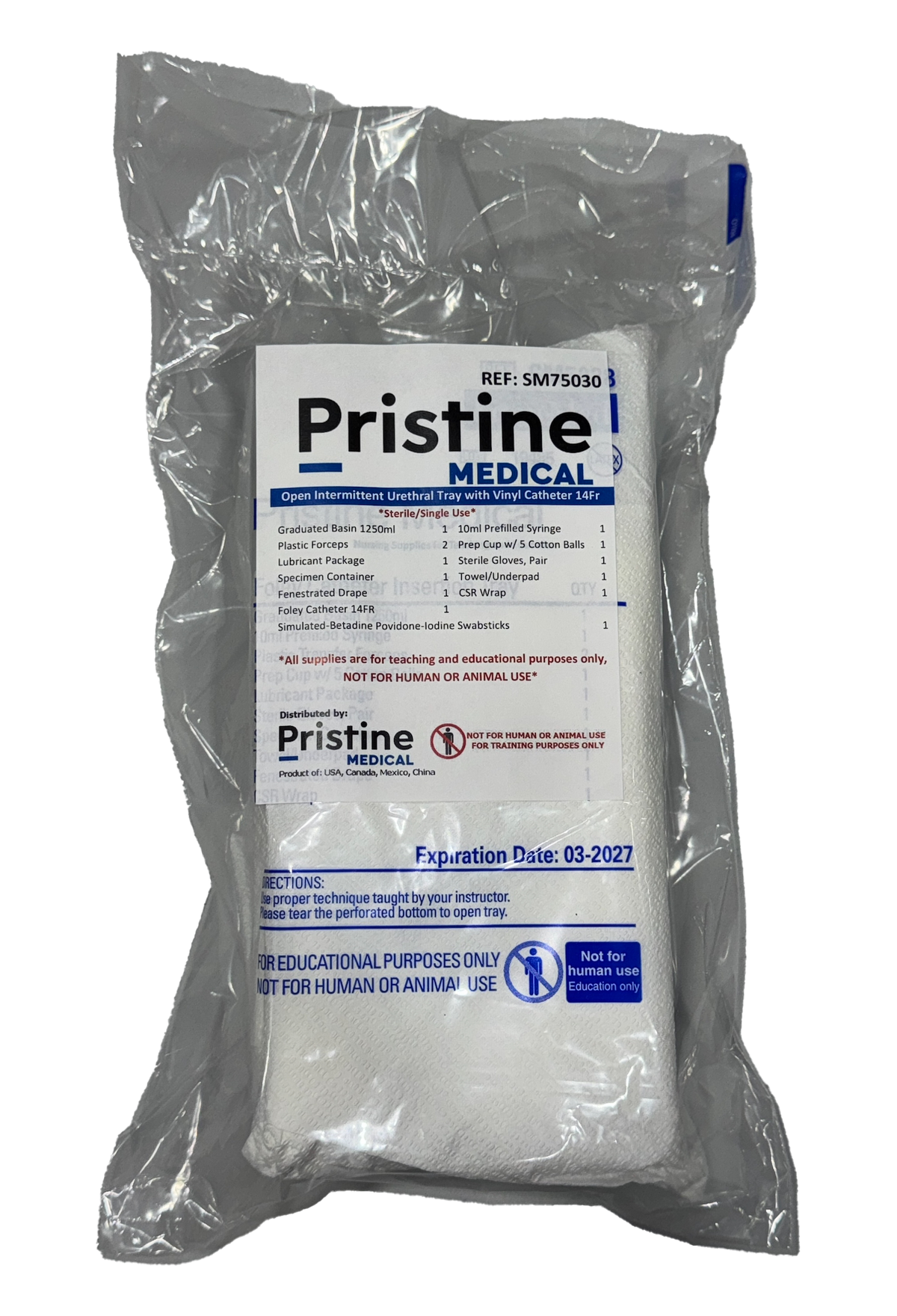 Pristine Medical Open Intermittent Urethral Tray
