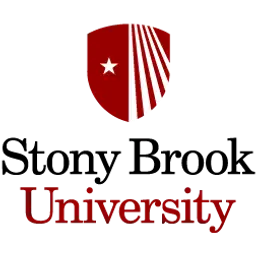 A red shield-shaped logo, featuring a white star and radiating lines, sits above the word "University" in a maroon font against a black background.