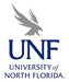 A stylized gray eagle soars above the navy blue acronym "UNF," which is further identified as "UNIVERSITY of NORTH FLORIDA."