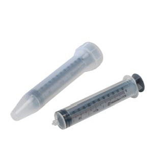 Two plastic filter tips lie on a white background; one is clear and conical, the other is dark gray with a visible filter inside.