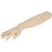 A mannequin arm, with a realistic hand extending forward, lies against a stark white background.